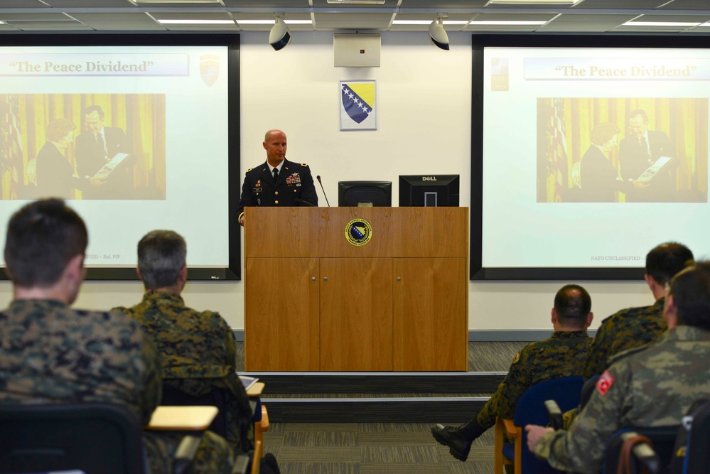 NATO HQ Sarajevo commander gives lecture on security, NATO strategy