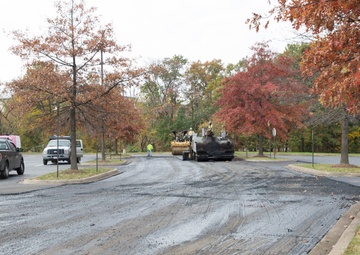 Public works: new pavement at commissary parking lot will improve safety, service