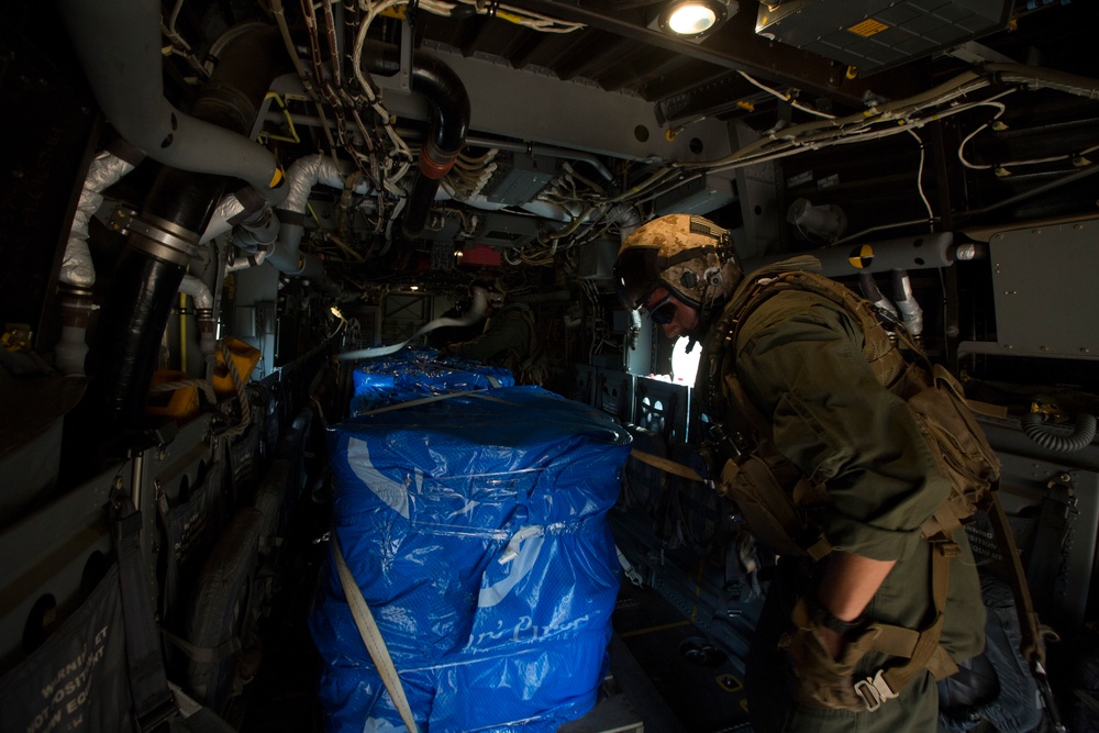 Marines transport supplies to Ebola relief workers