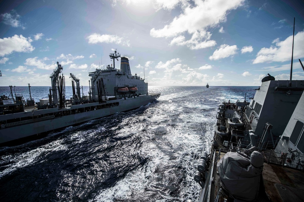 USS Halsey replenishment at sea