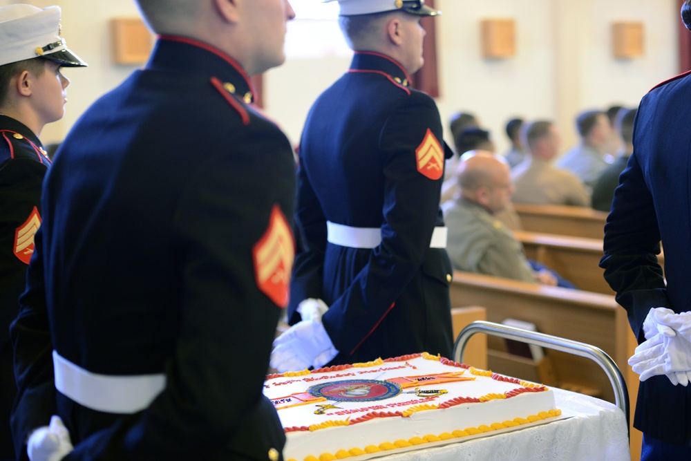US Marine Corps birthday cake cutting ceremony
