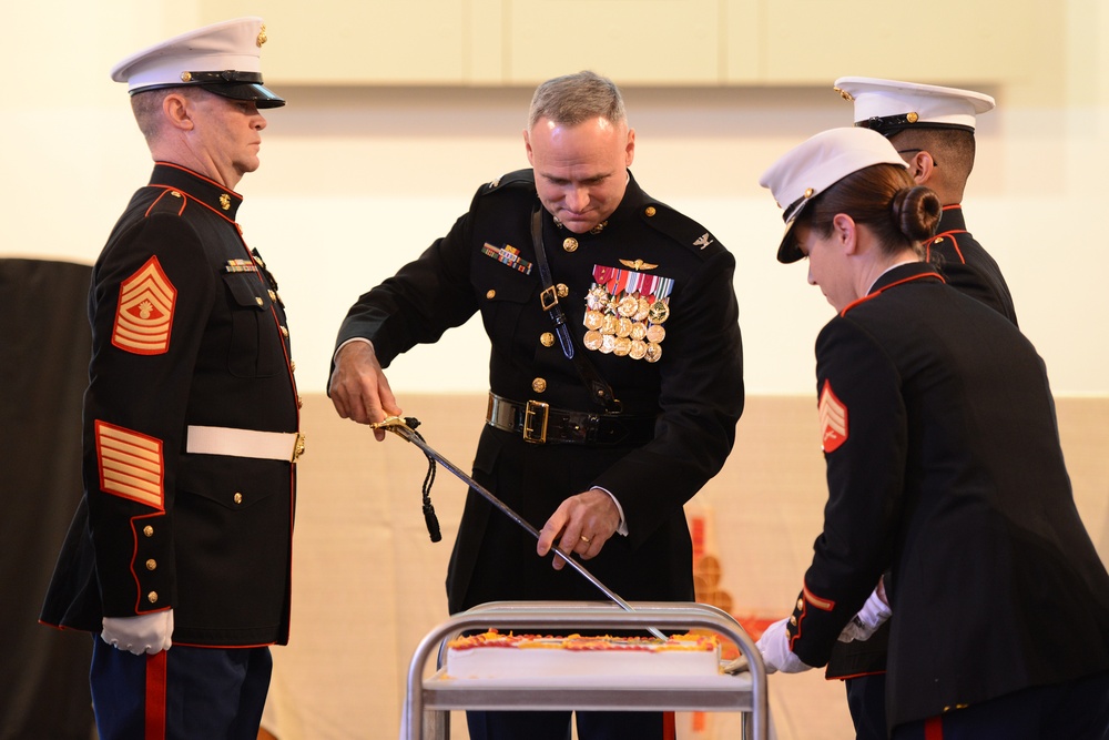 US Marine Corps birthday cake cutting ceremony