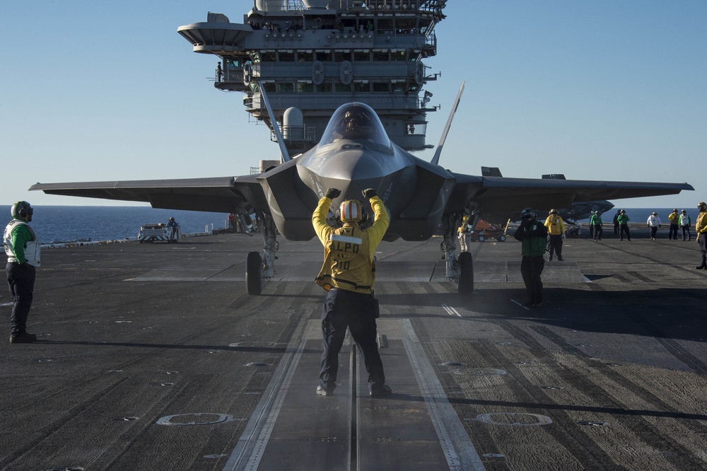 F-35C Joint Strike Fighter conducts its first launch from an aircraft carrier