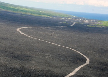 Pahoa lava flow aerials