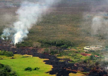 Pahoa lava flow aerials