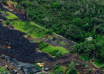 Pahoa lava flow aerials
