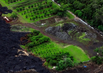 Pahoa lava flow aerials