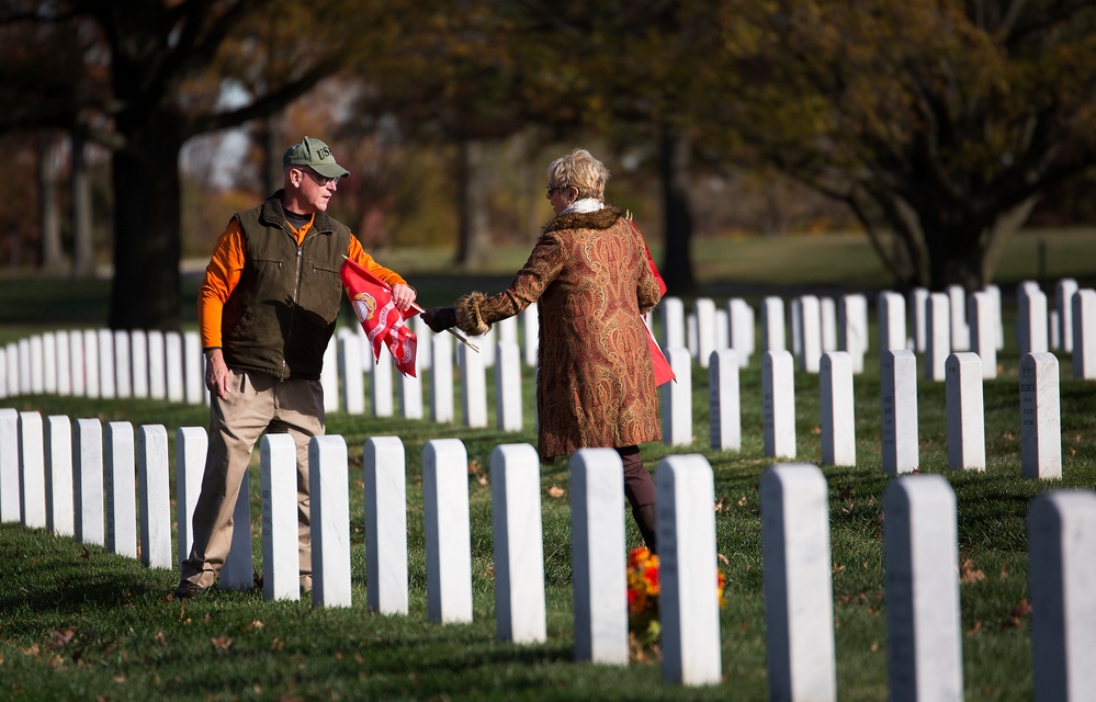 Marine Corps Flags at Arlington National Cemetery
