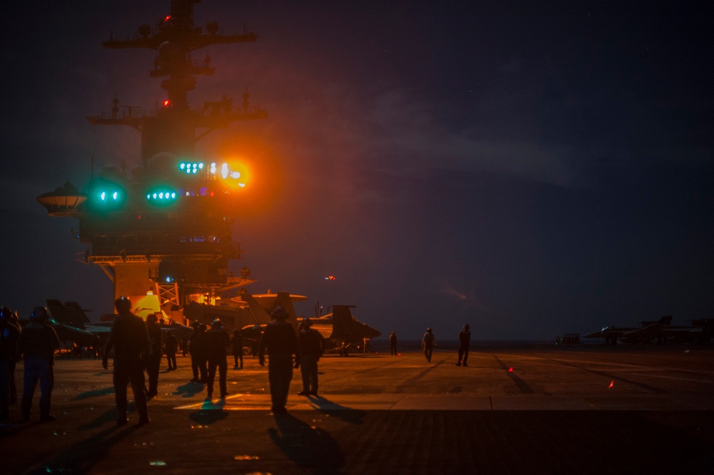 USS Carl Vinson night flight operations