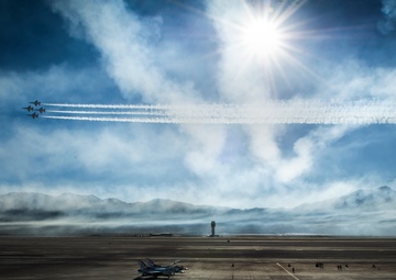 Thunderbirds perform their final air show of the 2014 season at Nellis Air Force Base, Nev.