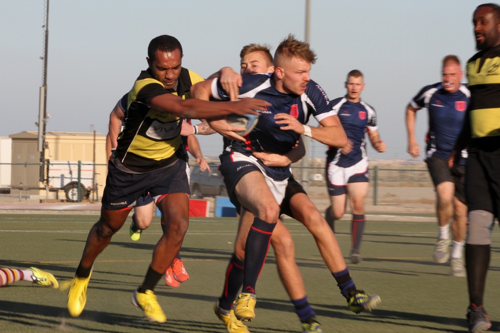 Expeditionary rugby team draws a crowd in Kuwait
