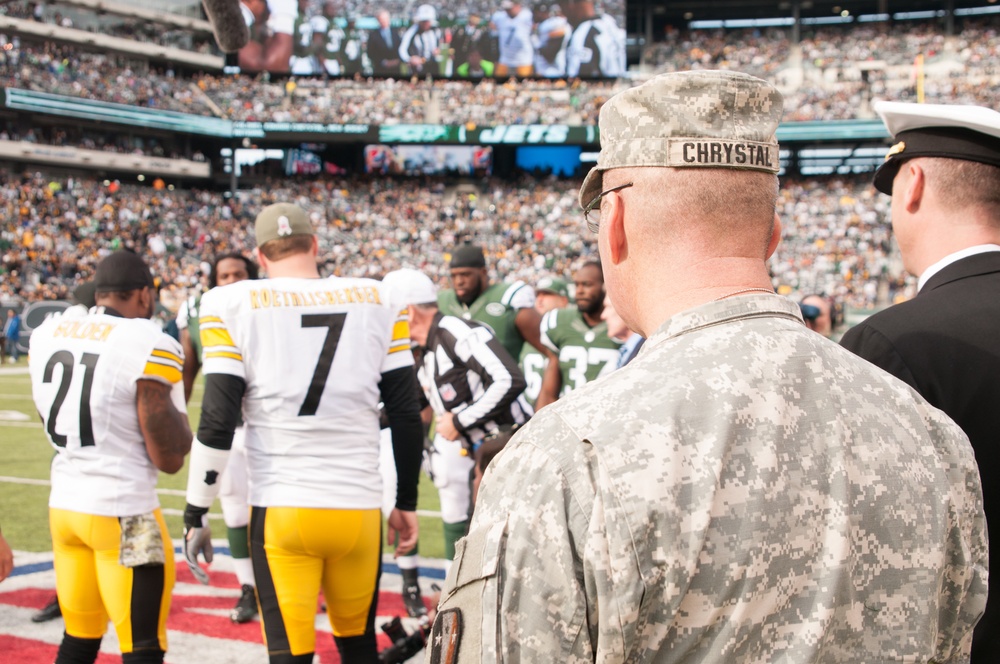 New Jersey National Guard officer honorary New York Jets captain