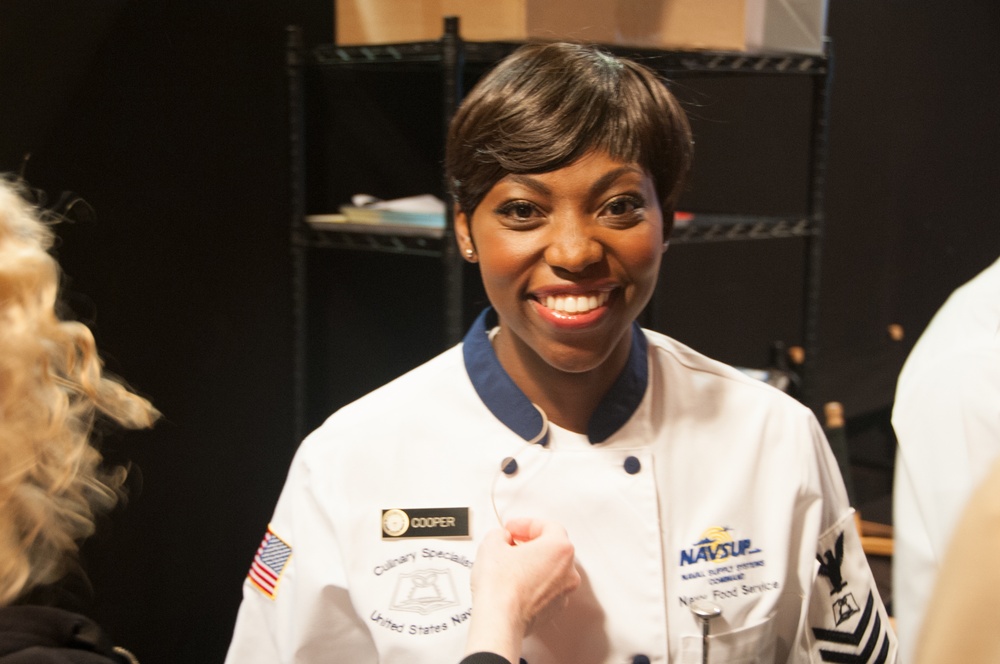 Navy culinary specialist on Rachael Ray Show Veterans Day Special