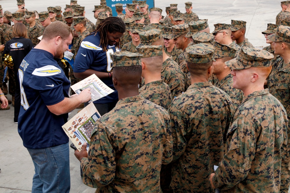 Chargers visit AAS Bn during military appreciation campaign