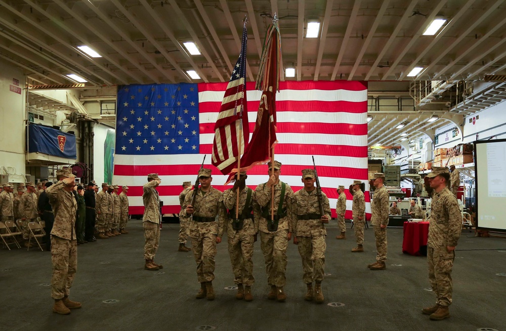 11th MEU cake cutting ceremony aboard the USS Makin Island