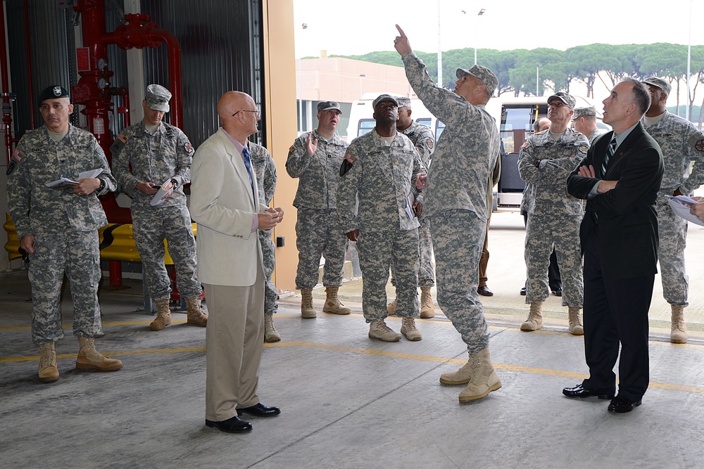 Gen. David D. Halverson, Commander US Army Installation Management Command and Assistant Chief of Staff for Installation Management, visiting Camp Darby