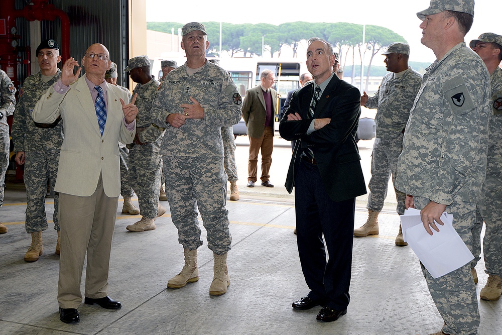 Gen. David D. Halverson, Commander US Army Installation Management Command and Assistant Chief of Staff for Installation Management, visiting Camp Darby