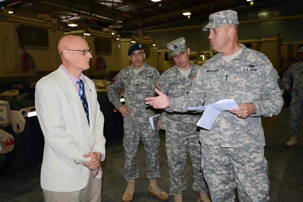 Gen. David D. Halverson, Commander US Army Installation Management Command and Assistant Chief of Staff for Installation Management, visiting Camp Darby