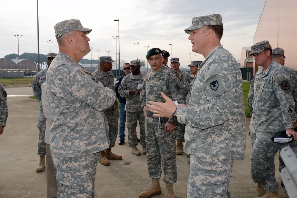 Gen. David D. Halverson, Commander US Army Installation Management Command and Assistant Chief of Staff for Installation Management, visiting Camp Darby