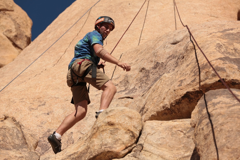 The Climb: Marines scale rocks at Joshua Tree National Park