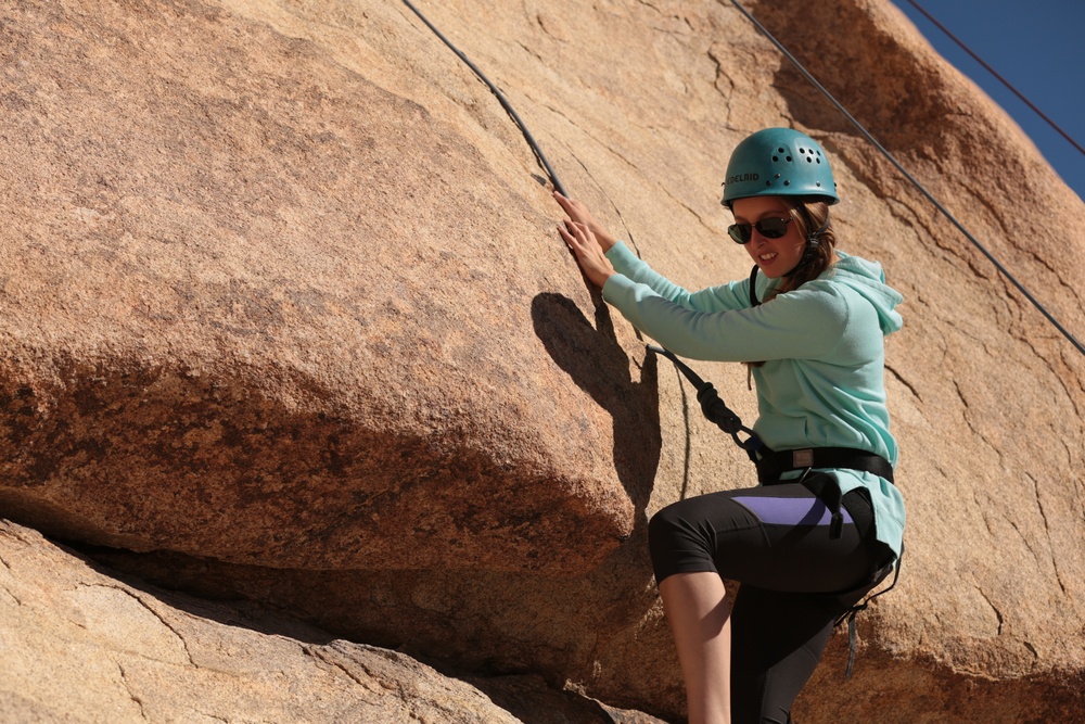 The Climb: Marines scale rocks at Joshua Tree National Park