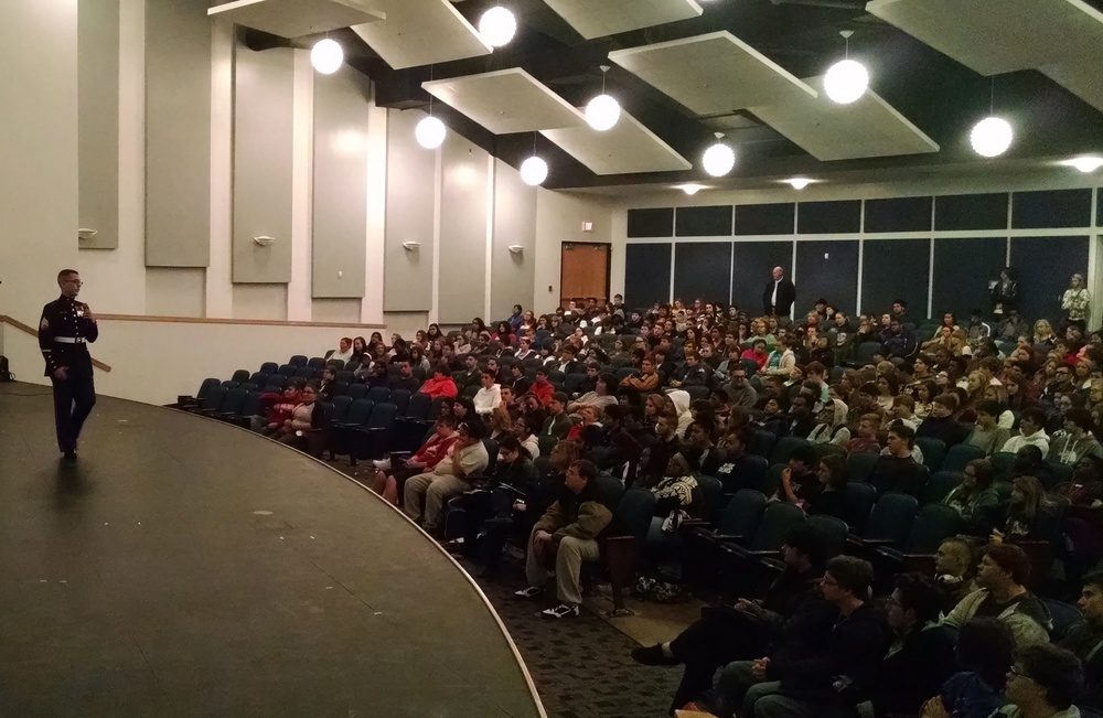 RS Oklahoma City Marines Speak At Local High School's Veterans Day Assembly