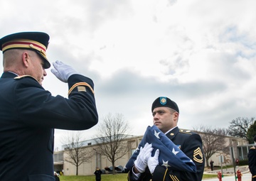 Army Reserve troops retire flag at Argonne National Laboratory
