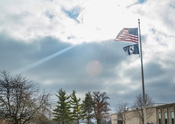 Army Reserve troops retire flag at Argonne National Laboratory