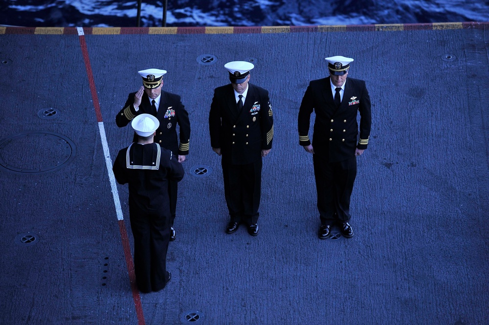 USS Theodore Roosevelt burial at sea ceremony