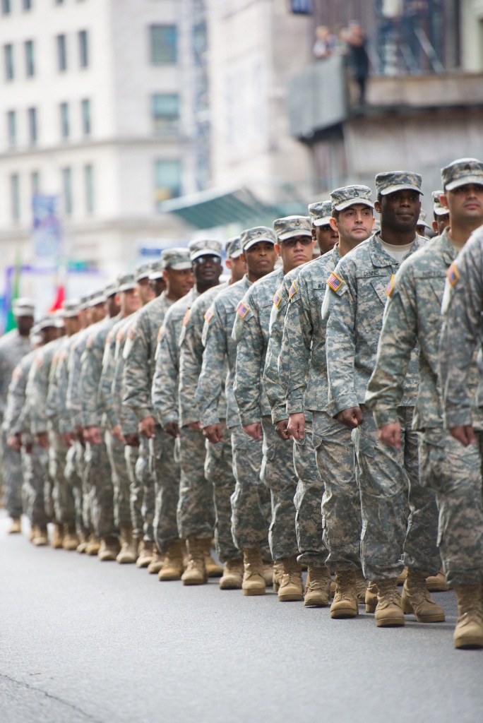 New York Army National Guard 719th TC marches in New York City Veterans Day Parade