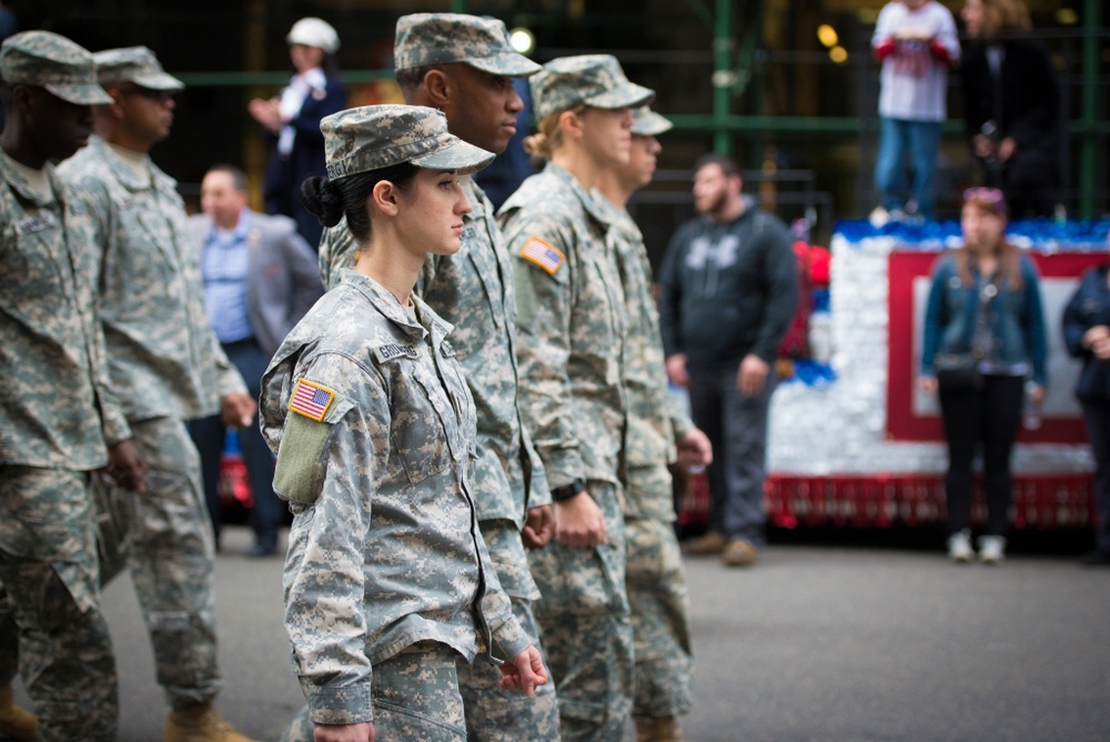 New York Army National Guard 719th TC marches in New York City Veterans Day Parade