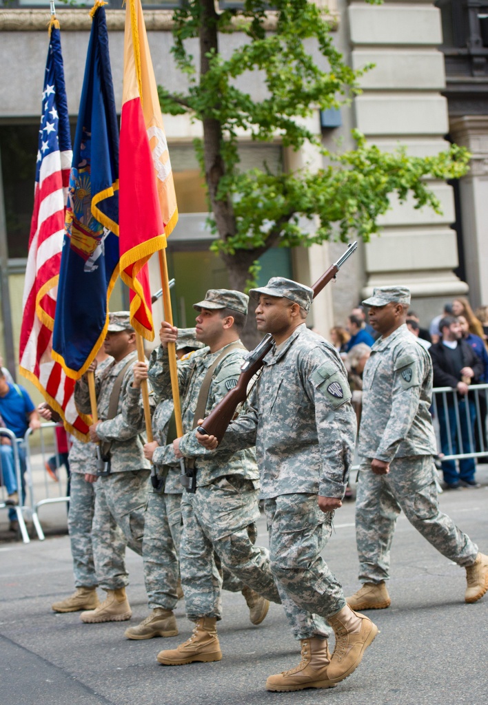 New York Army National Guard 719th TC marches in New York City Veterans Day Parade