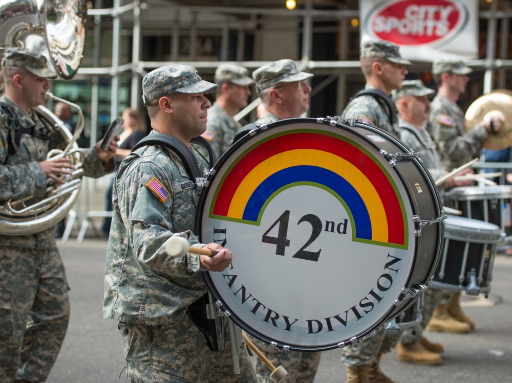 42nd Infantry Division &quot;Rainbow&quot; Band Marches in New York City Veterans Day Parade