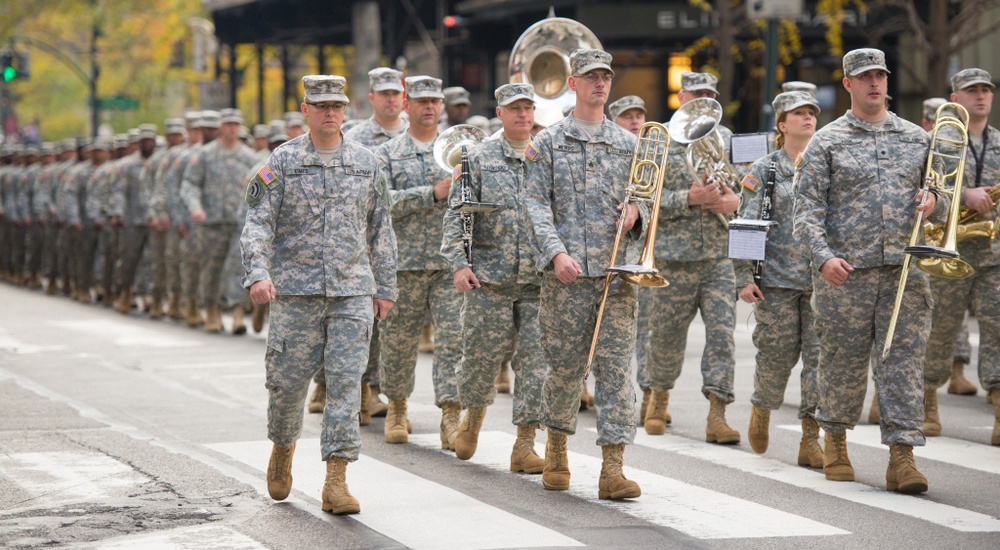 42nd Infantry Division &quot;Rainbow&quot; Band Marches in New York City Veterans Day Parade