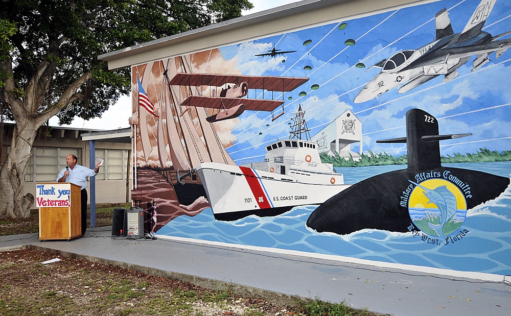 Armed forces mural at Sigsbee Charter School