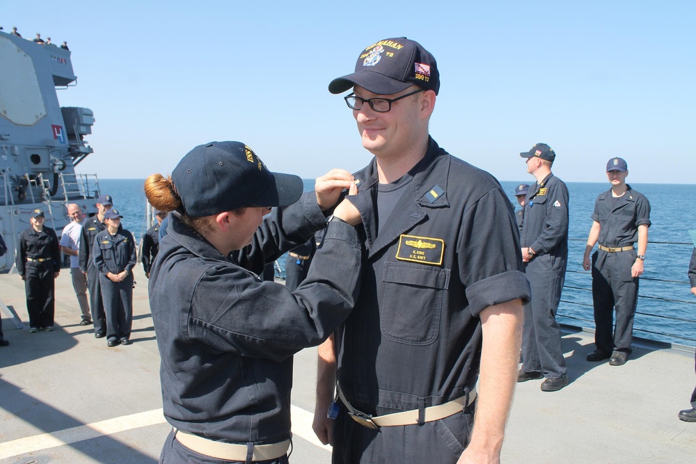 USS Mahan promotion ceremony