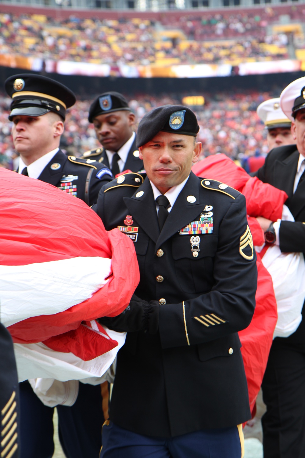 Salute To Service flag unfurling
