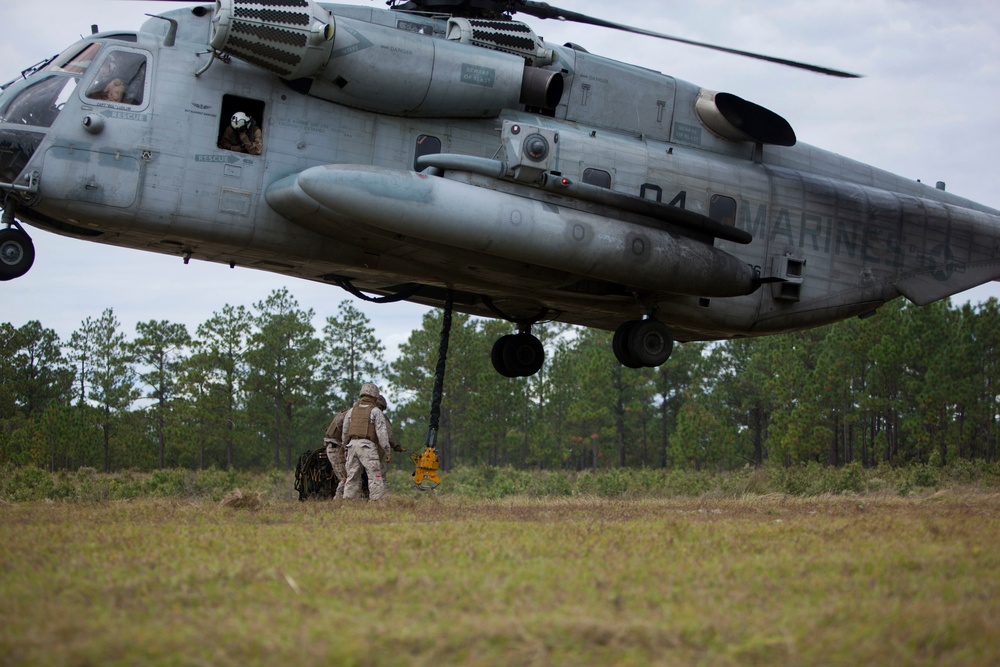 2D Supply Battalion Marines provide logistical support to 10th Marine Regiment during Operation Rolling Thunder