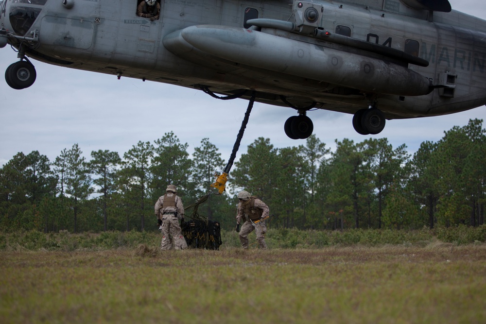 2D Supply Battalion Marines provide logistical support to 10th Marine Regiment during Operation Rolling Thunder