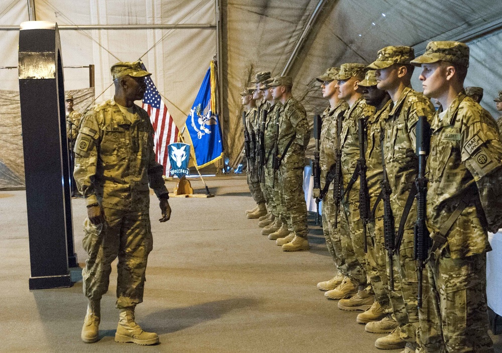 TF Wolf Pack inducts Soldiers into NCO corps