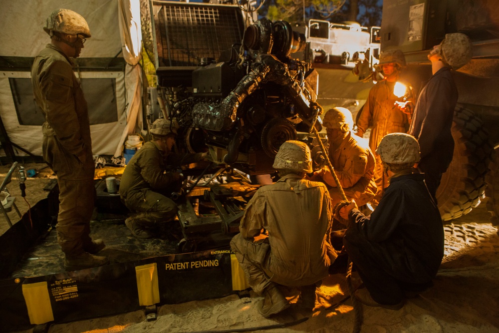 2D Supply Battalion Marines provide logistical support to 10th Marine Regiment during Operation Rolling Thunder