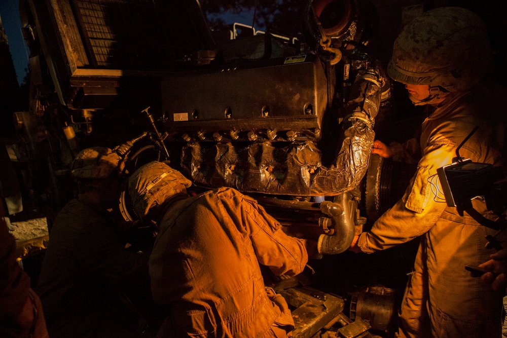 2D Supply Battalion Marines provide logistical support to 10th Marine Regiment during Operation Rolling Thunder