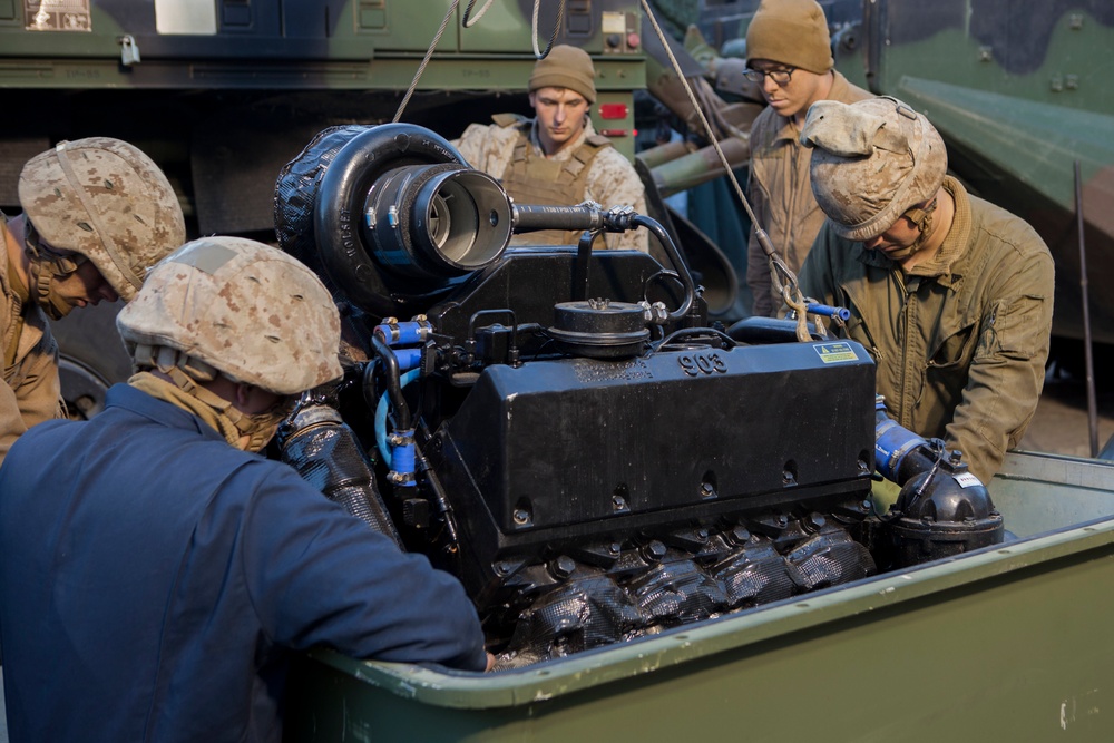 2D Supply Battalion Marines provide logistical support to 10th Marine Regiment during Operation Rolling Thunder