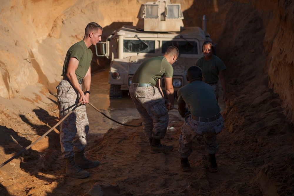 2D Supply Battalion Marines provide logistical support to 10th Marine Regiment during Operation Rolling Thunder