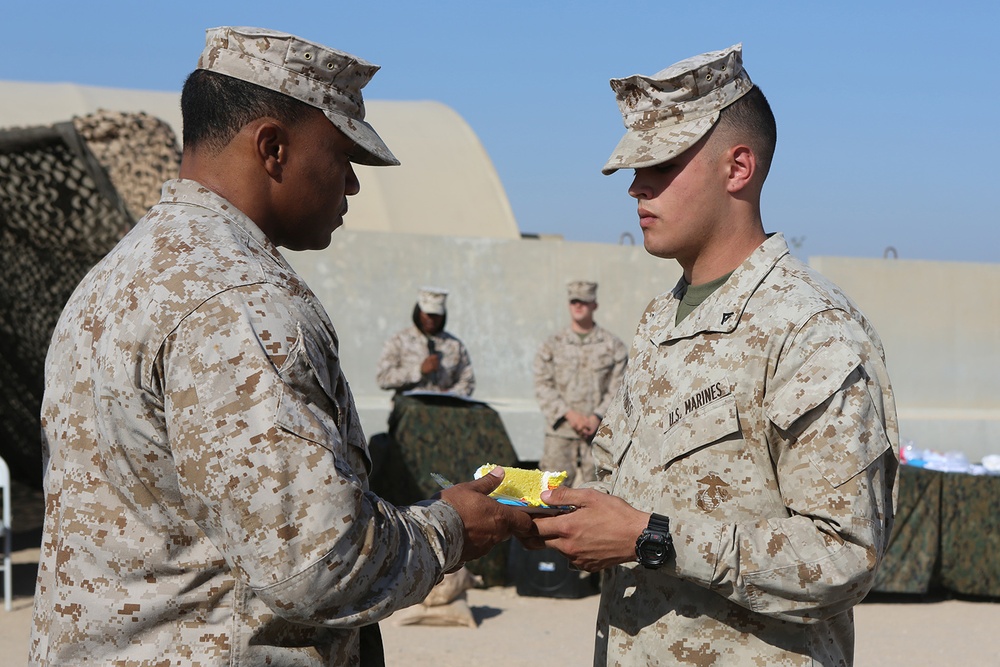 11th MEU Marines celebrate Corps' birthday while deployed