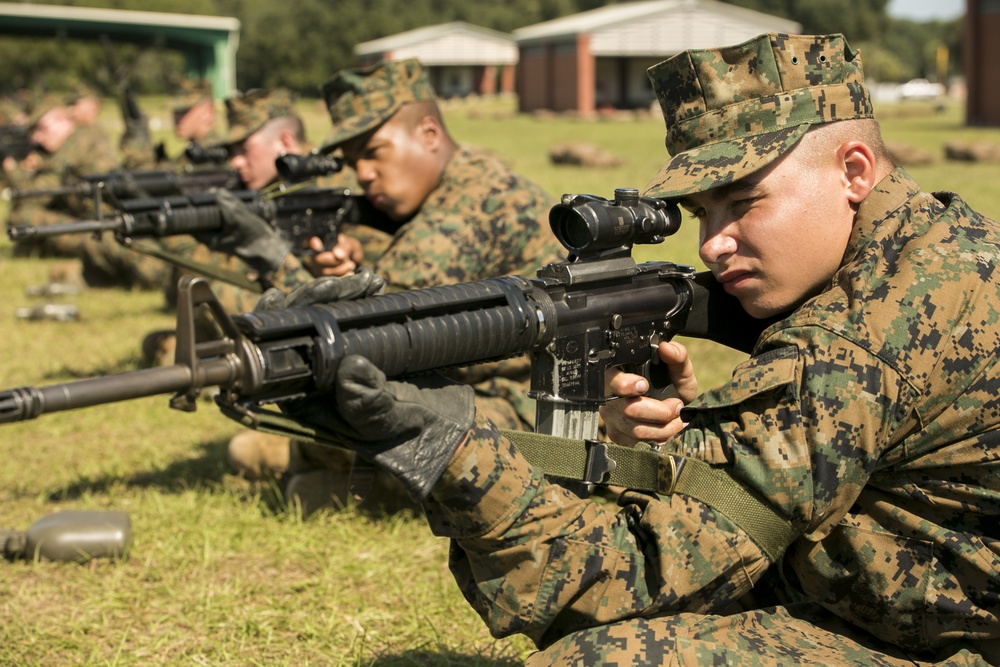 Marine recruits learn marksmanship fundamentals on Parris Island