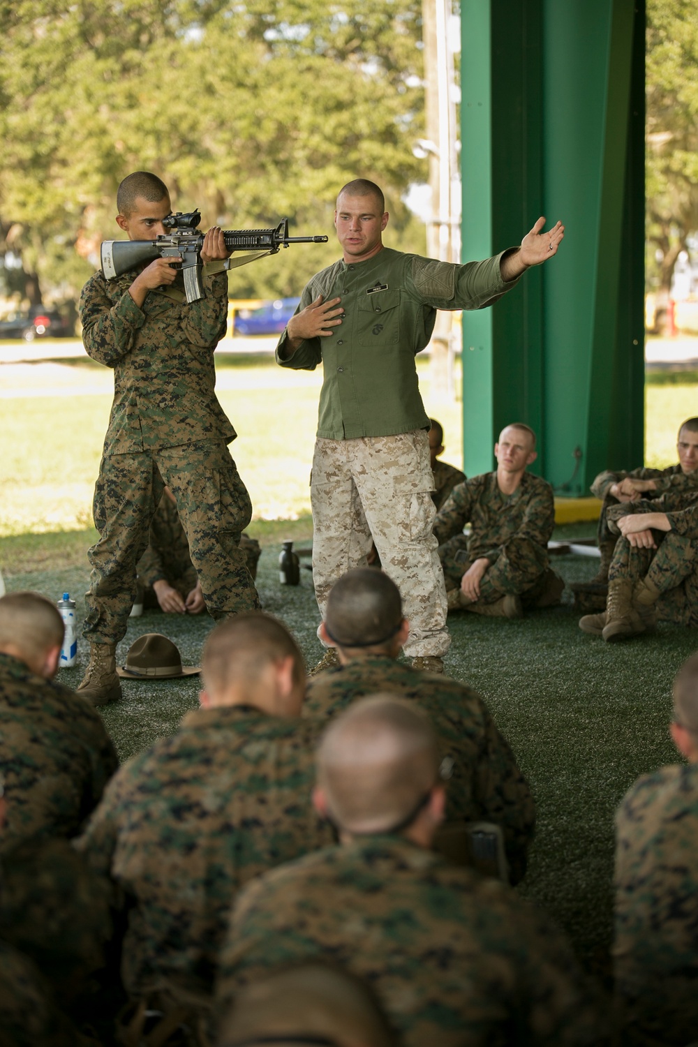 Marine recruits learn marksmanship fundamentals on Parris Island