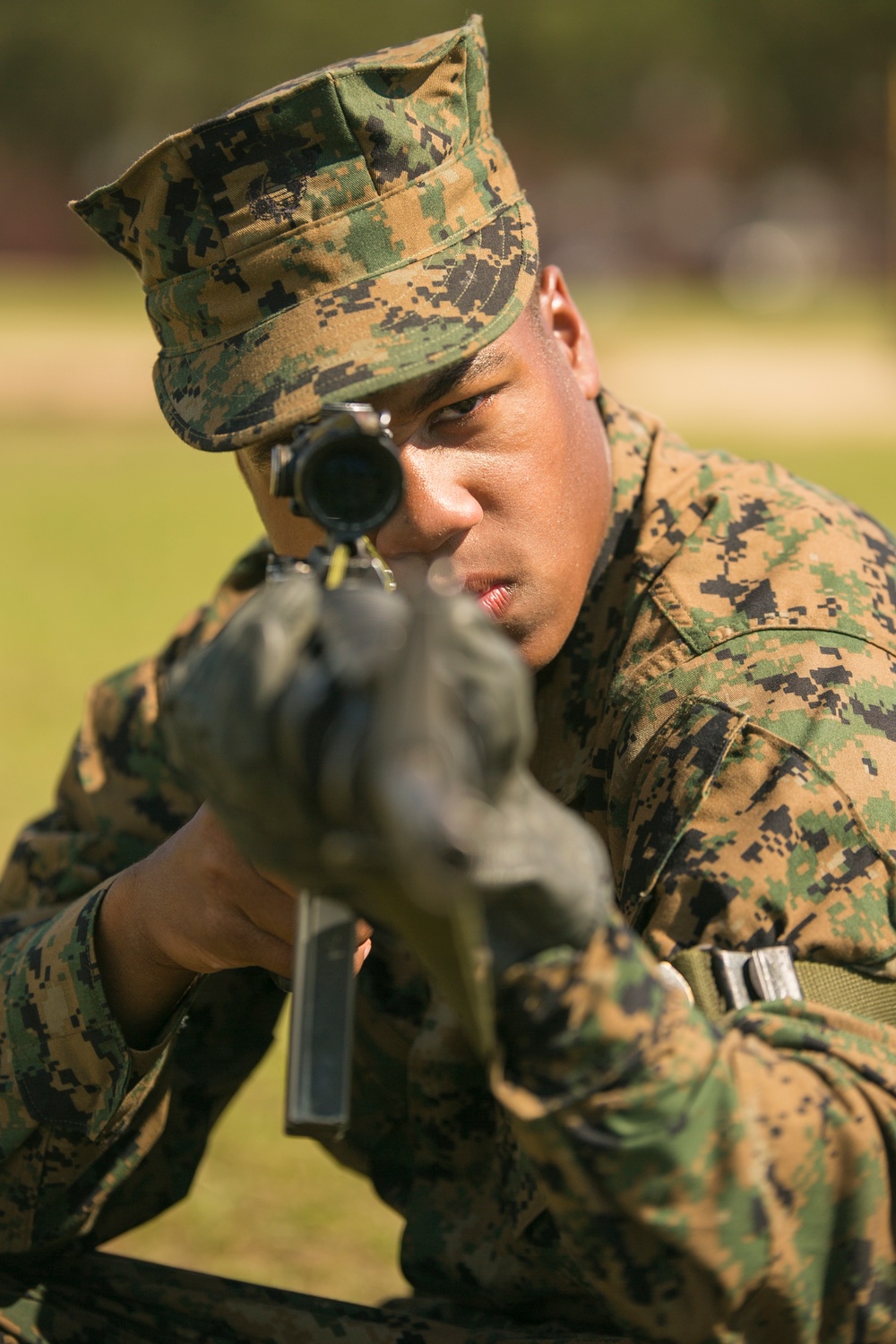 Marine recruits learn marksmanship fundamentals on Parris Island