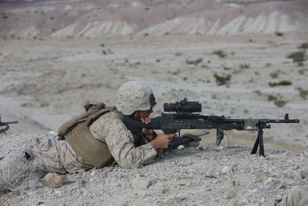 Marines of 3/7 attack Aerial Assault Course