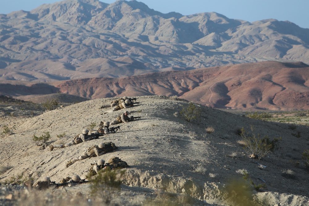 Marines of 3/7 attack Aerial Assault Course